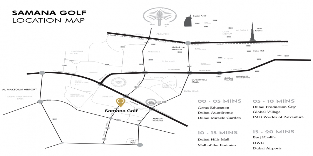 Samana Golf Avenue Dubai Studio city-Samana Golf Avenue plan map.jpg